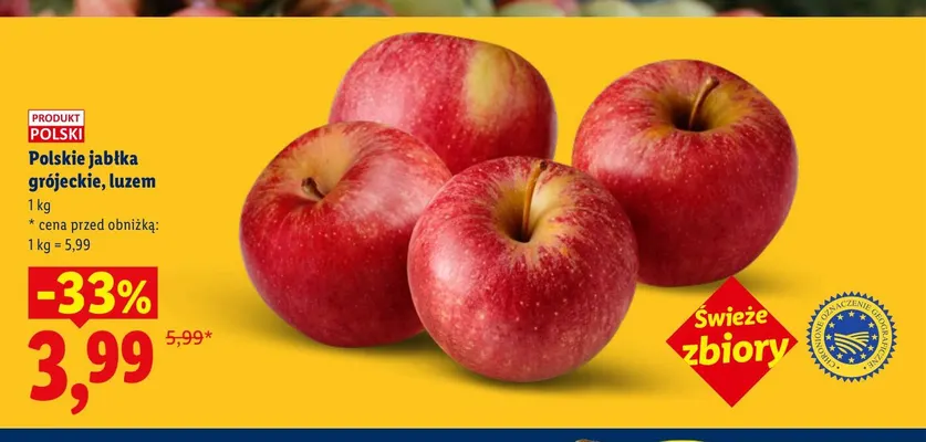 Polskie jabłka grójeckie promocja w Lidl