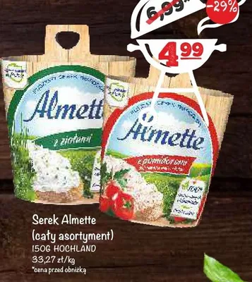 Serek Almette (cały asortyment) Hochland promocja w Arhelan