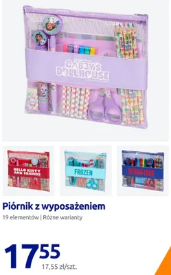 Piórnik z wyposażeniem 19 elementów promocja w Action