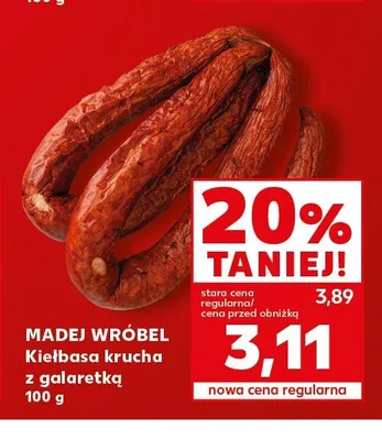 Kiełbasa krucha z galaretką MADEJ WRÓBEL promocja w Kaufland