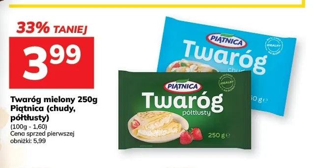 Twaróg mielony półtłusty Piątnica promocja w Hitpol