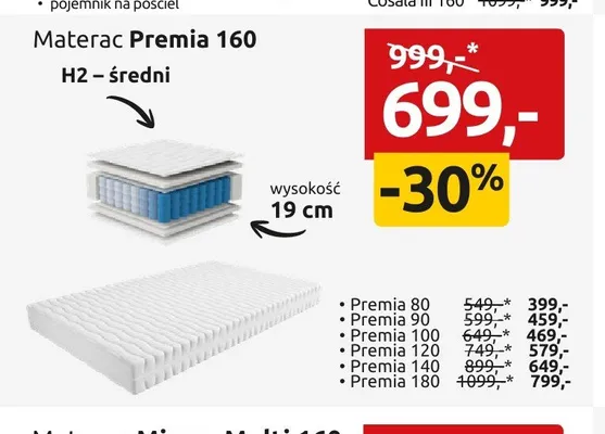 Materac Premia 90 promocja w Black Red White