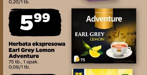 Herbata ekspresowa Earl Grey Lemon Adventure promocja w Netto