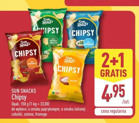 Chipsy o smaku paprykowym Sun Snacks promocja w Aldi