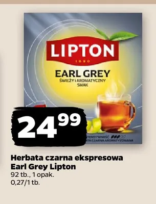 Herbata czarna ekspresowa Earl Grey Lipton promocja w Netto
