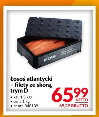 Łosoś atlantycki filety ze skórą trym D Mowi promocja w Makro