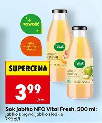 Sok jabłko słodkie NFC promocja w Biedronka