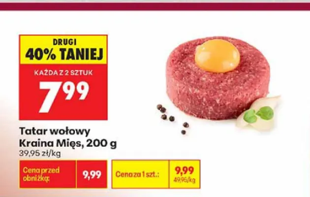 Tatar wołowy Kraina Mięs promocja w Biedronka