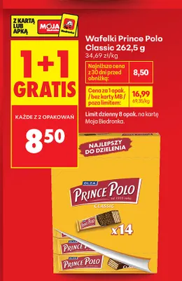 Wafelki Prince Polo Classic 14-pak promocja w Biedronka