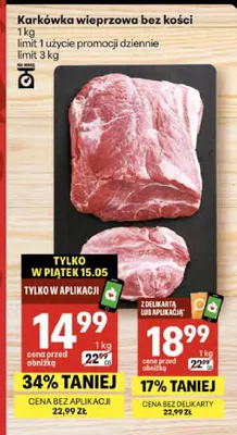 Karkówka wieprzowa bez kości promocja w Delikatesy Centrum