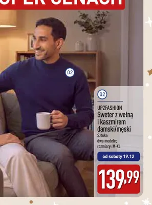Sweter z wełną i kaszmirem damski UP2FASHION promocja w Aldi