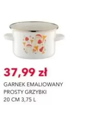 Garnek emaliowany prosty grzybki 20 cm 3,75 l promocja w Nela