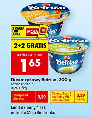 Deser ryżowy Zott Belriso Mango promocja w Biedronka