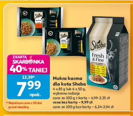 Mokra karma dla kota Sheba 4-pak promocja w Auchan