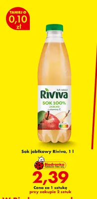 Sok jabłkowy Riviva promocja w Biedronka