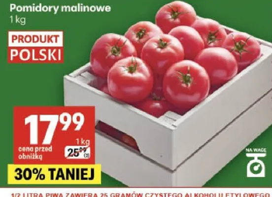 Pomidory malinowe promocja w Delikatesy Centrum