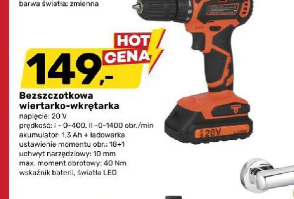 Bezszczotkowa wiertarko-wkrętarka promocja w Bricomarche