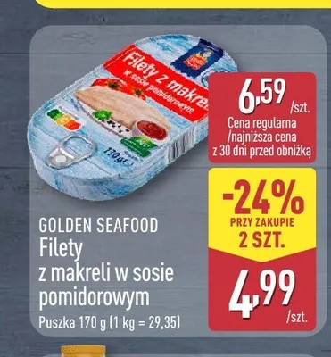 Filety z makreli w sosie pomidorowym Golden Seafood promocja w Aldi