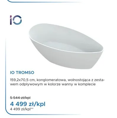 Wanna wolnostojąca IO Tromso promocja w Blu Salony Łazienek