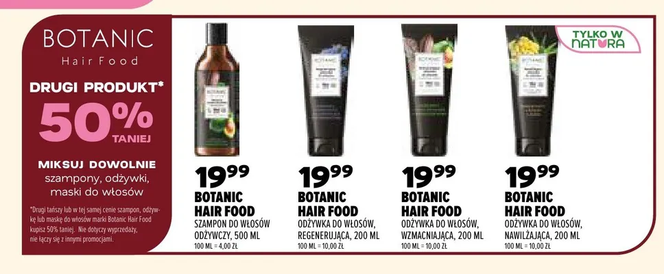 Odżywka do włosów Botanic Hair Food Nawilżająca promocja w Drogerie Natura