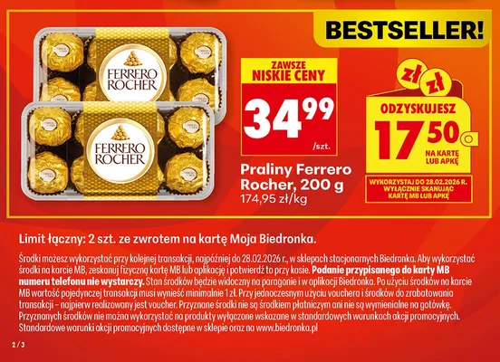 Praliny Ferrero Rocher promocja w Biedronka