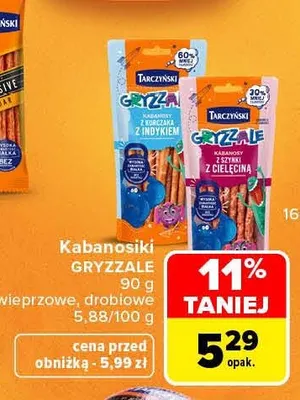 Kabanosiki Gryzzale drobiowe Tarczyński promocja w Carrefour Market