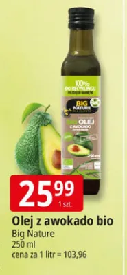 Olej z awokado bio Big Nature promocja w Leclerc
