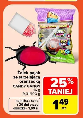 Żelek pająk ze strzelającą oranżadką Candy Gangs promocja w Carrefour Market