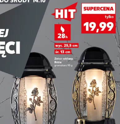 Znicz szklany Róża promocja w Kaufland