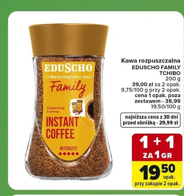 Kawa rozpuszczalna Eduscho Family promocja w Carrefour Express
