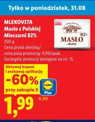 Masło ekstra z Polskiej Mleczarni promocja w Lidl