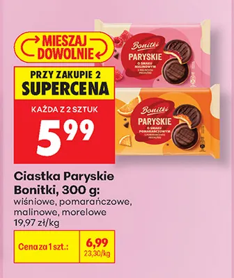 Ciastka Paryskie pomarańczowe Bonitki promocja w Biedronka