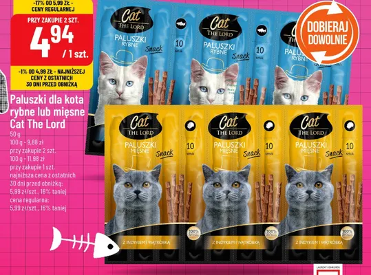 Paluszki dla kota rybne Cat The Lord promocja w POLOmarket