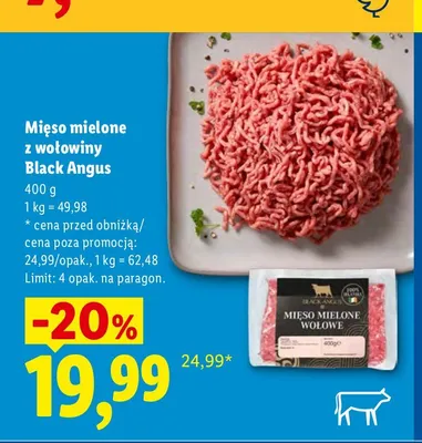 Miśo mielone z wołowiny Black Angus Rzeźnik promocja w Lidl