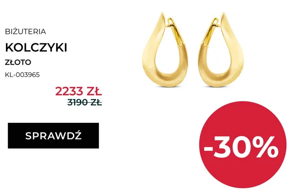 Kolczyki złote Briju KL-003965 promocja w Briju