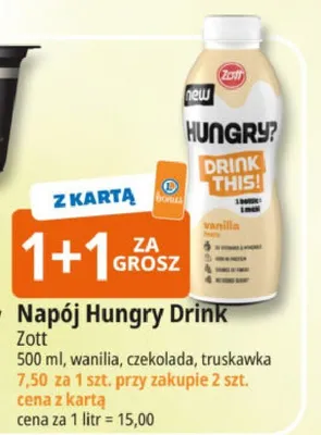 Napój Hungry Drink Zott wanilia promocja w Leclerc