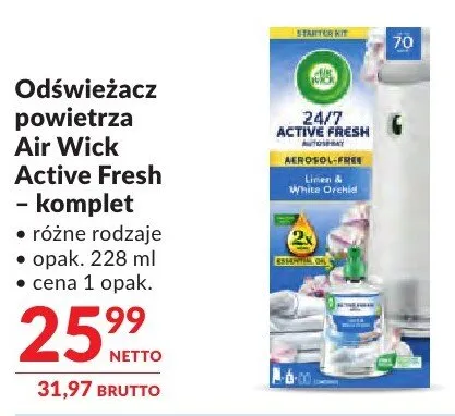 Odświeżacz powietrza Air Wick Active Fresh – komplet promocja w Makro