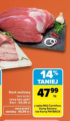 Kark wołowy bez kości promocja w Carrefour Market