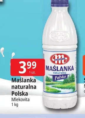 Maślanka naturalna Polska Mlekovita promocja w Leclerc