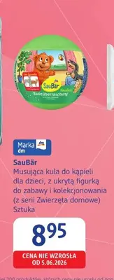 Musująca kula do kąpieli dla dzieci z ukrytą figurką do zabawy i kolekcjonowania z serii Zwierzęta domowe SauBär promocja w Drogerie DM
