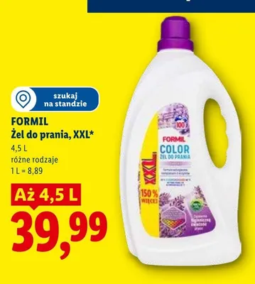Żel do prania FORMIL XXL Color promocja w Lidl