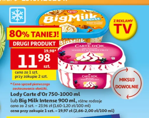 Lody Carte d'Or promocja w Auchan