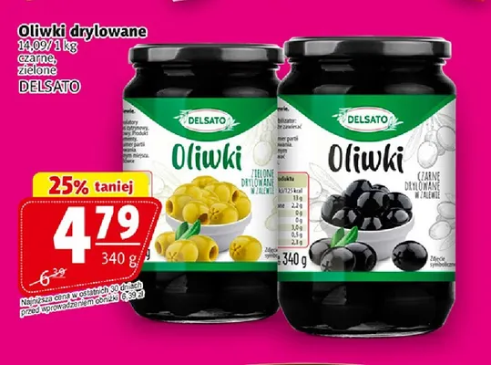 Oliwki drylowane czarne Delsato promocja w Prim Market