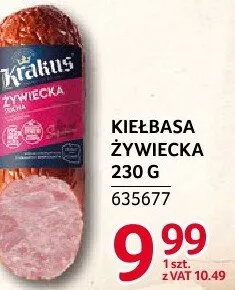 Kiełbasa żywiecka Krakus 230 g promocja w Selgros