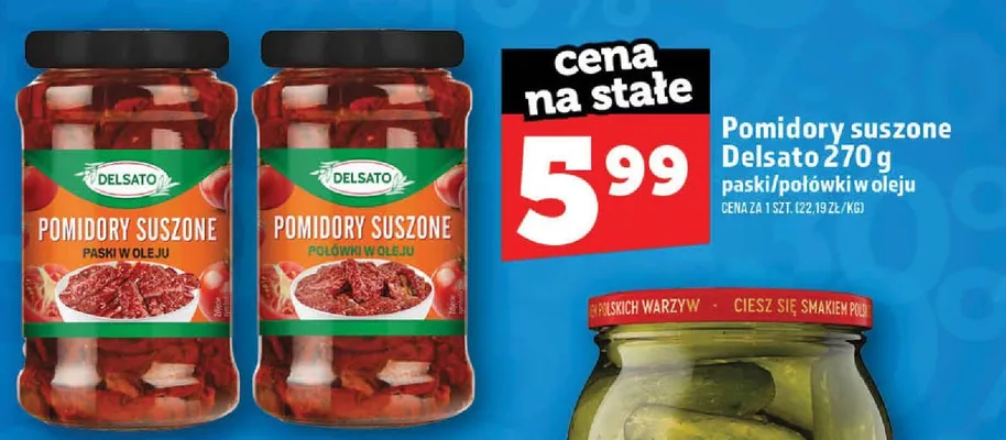 Pomidory suszone paski w oleju Delsato promocja w TOPAZ