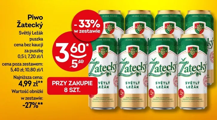 Piwo Żatecký Světlý Ležák puszka promocja w Żabka