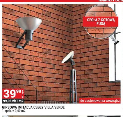 Gipsowa imitacja cegły Villa Verde promocja w Merkury Market