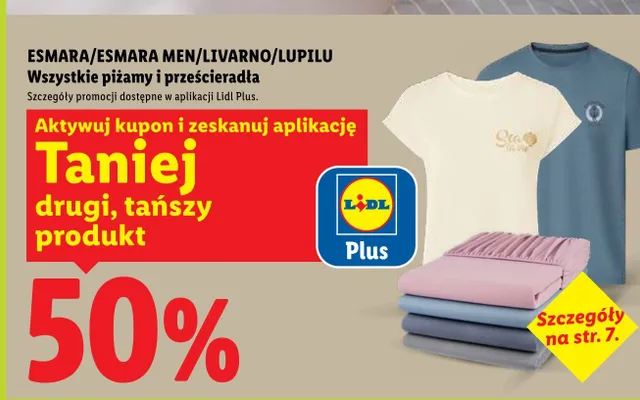 Piżamy i prześcieradła promocja w Lidl