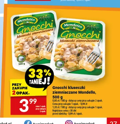 Gnocchi kluseczki ziemniaczane Mondello promocja w Twój Market