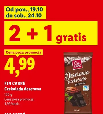 Czekolada deserowa Fin Carré promocja w Lidl